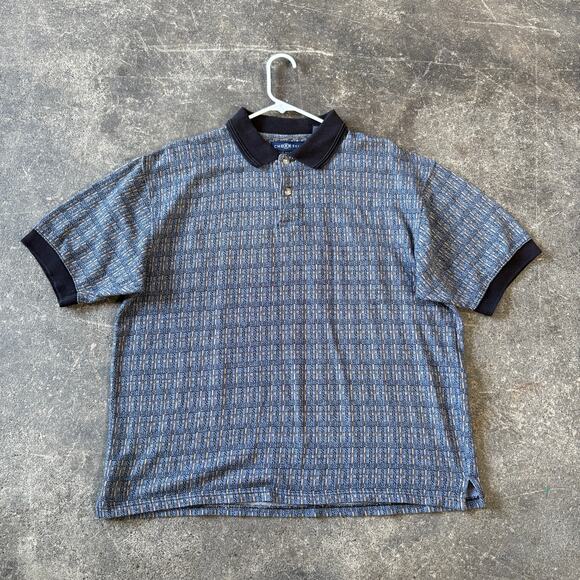 Vintage Chereskin Polo Shirt Mens XL Gray Short Sleeve Golf Broken Stripe Motif - Picture 1 of 9